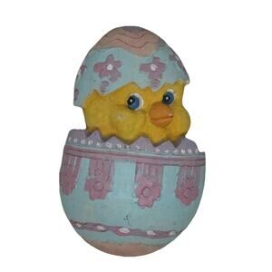 Vintage 3 1/4” Ceramic Easter Egg Chic Magnet Colorful Hand painted Collectible